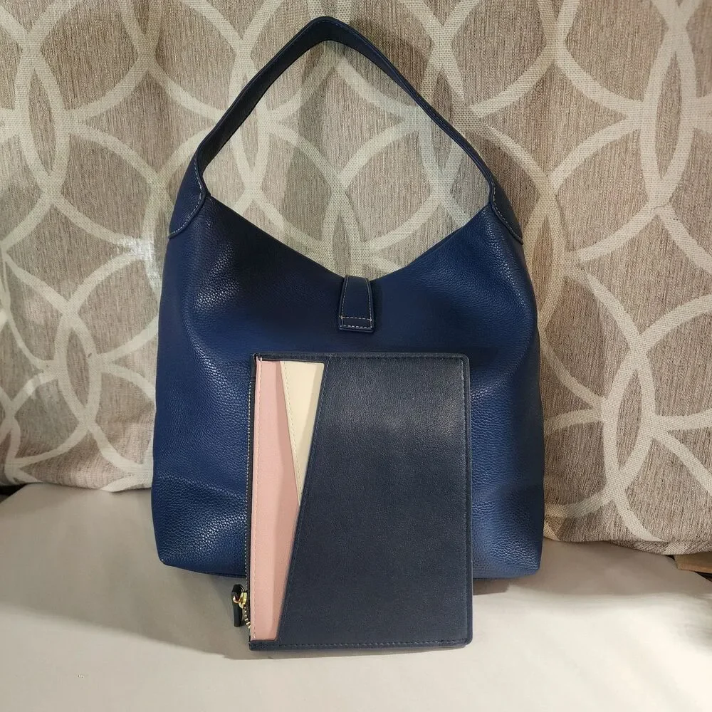 Bundle Blue Handbag & Loft Outlet Wallet Faux Leather NEW